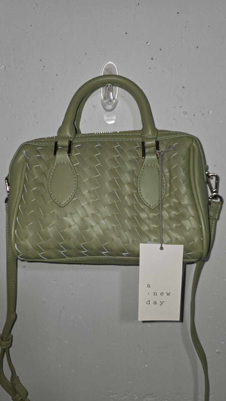 Woven Mini Bowler Crossbody bag - A New Day Green NWT